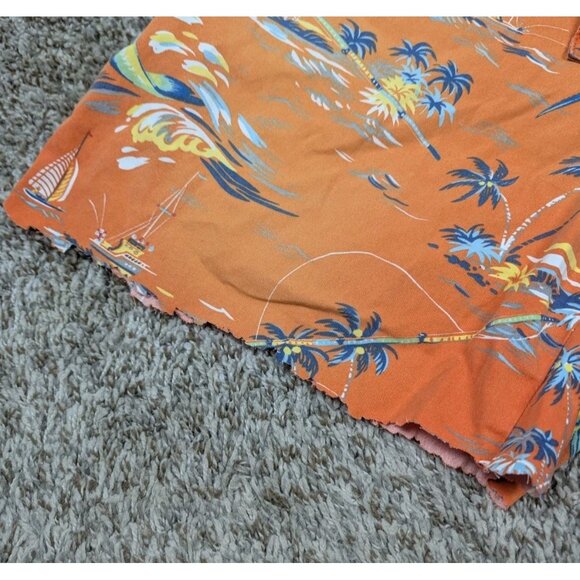 Vintage Polo Ralph Lauren Shorts Mens 36 Orange AOP Tropical Cut Off Chino READ - Picture 4 of 8